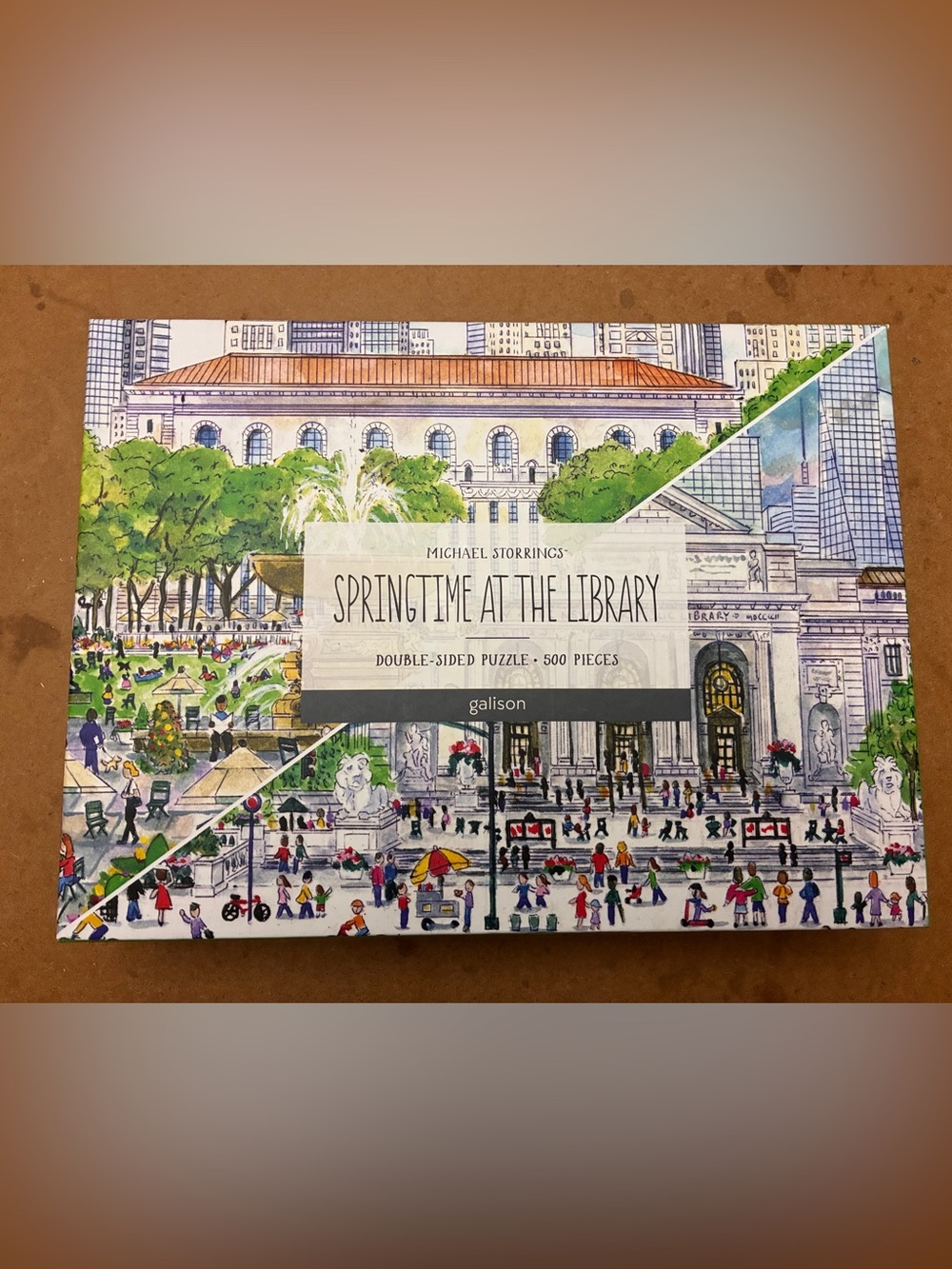 Michael Storrings Springtime at the Library Puzzle - Multicolor Scene